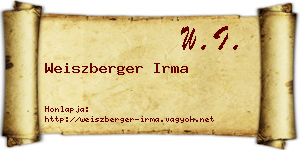 Weiszberger Irma névjegykártya